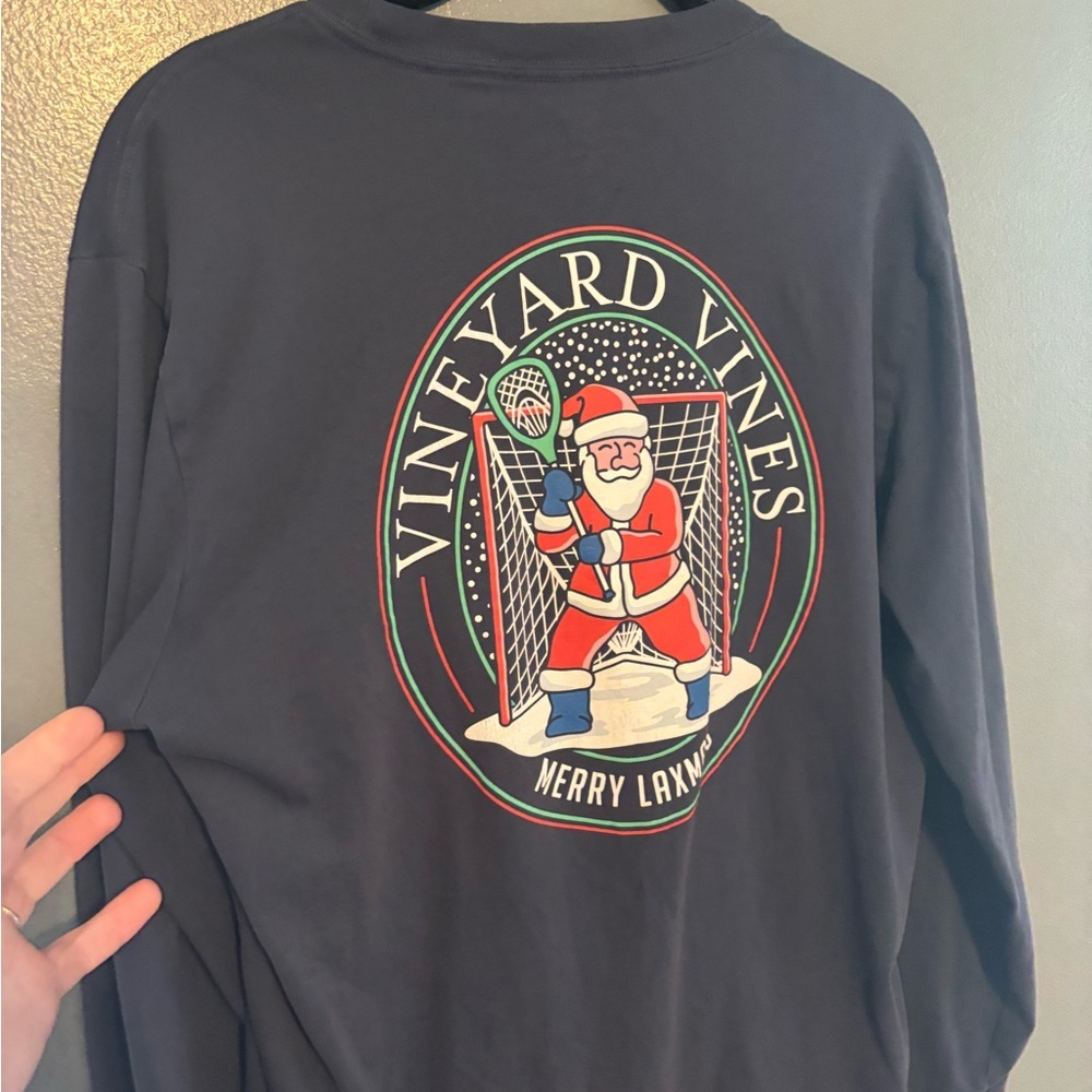 Vineyard Vines Merry Laxmas Long Sleeve Men’s Tee - Picture 5 of 7